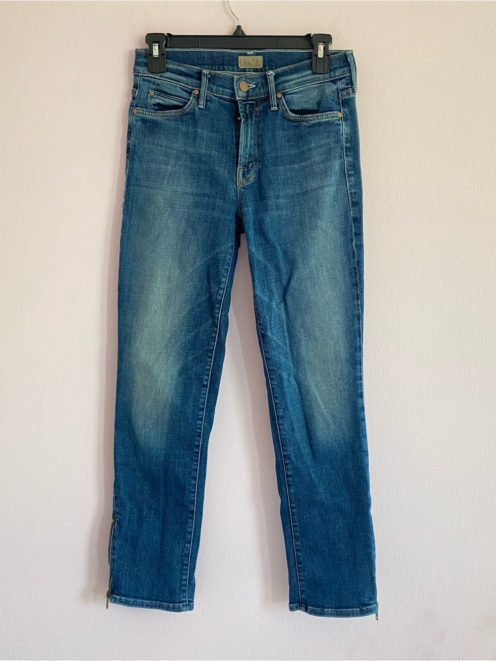 MOTHER The Rascal Ankle Zip Straight Leg size 25